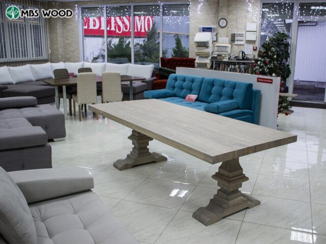 Table de diner solide de chêne